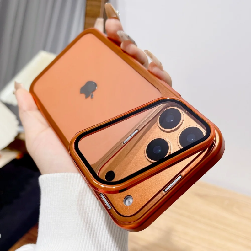 Luxury Metal Bumper Clear Case for iPhone – Full Camera Lens Protection Cover Description