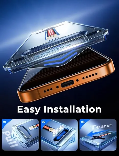4-Way Privacy Tempered Glass – 360° Anti-Spy Screen Protector with Easy Install Kit for iPhone