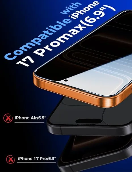 4-Way Privacy Tempered Glass – 360° Anti-Spy Screen Protector with Easy Install Kit for iPhone